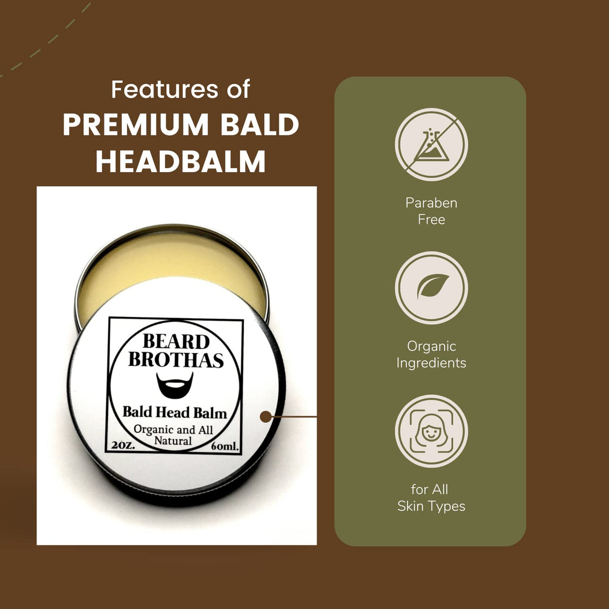 Generic Bald Head Balm Moisturiser with a hand applying it
