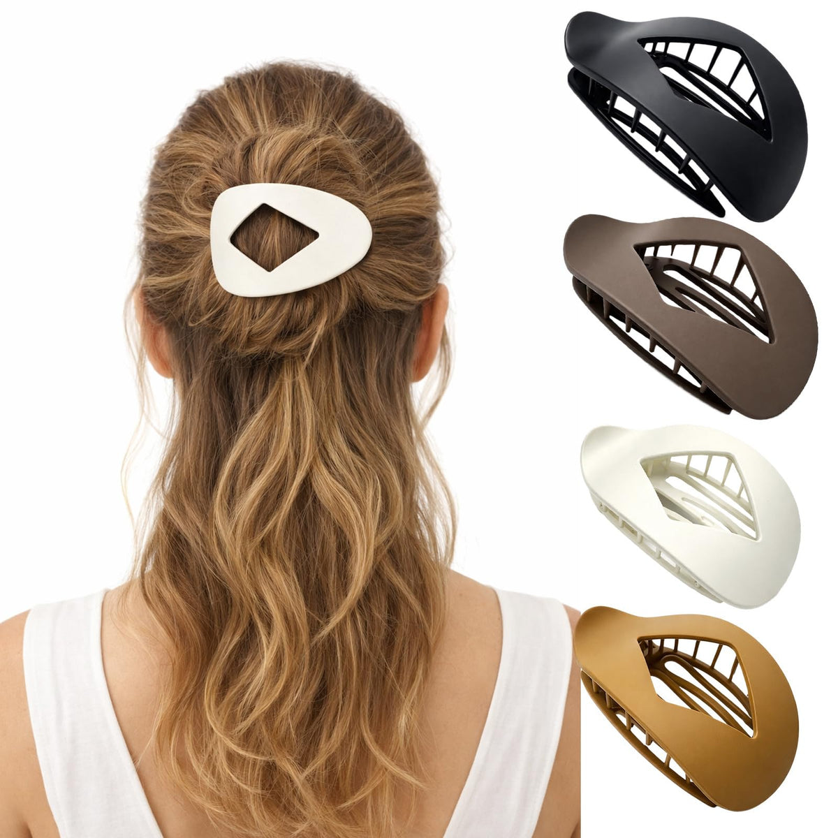 Generic duckbill hair clips in leopard print, front view