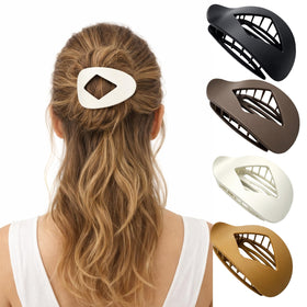 Generic duckbill hair clips in leopard print, front view
