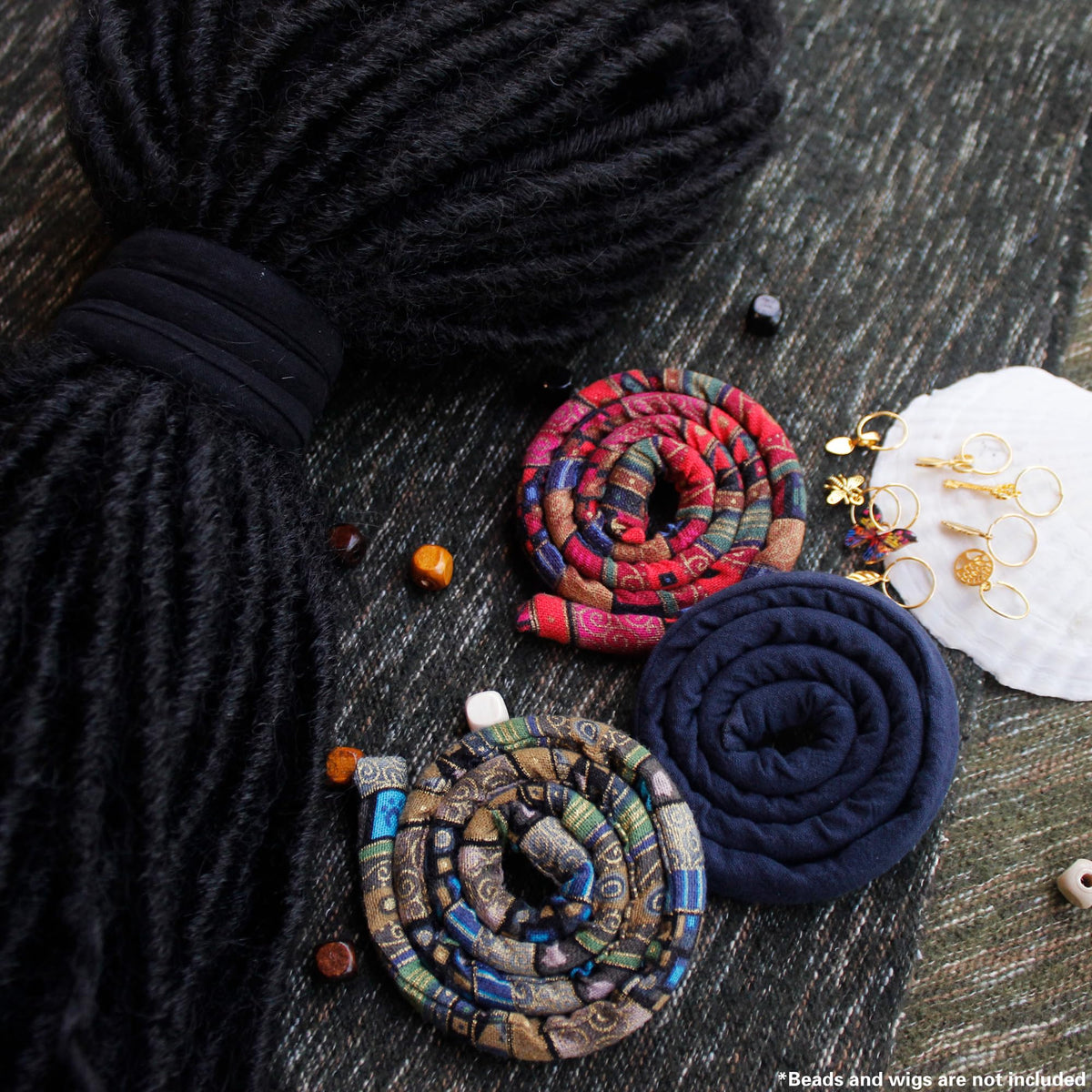 Generic Spiral Lock Hair Tie with 8 additional dreadlock accessories