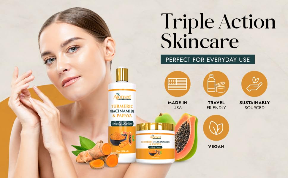 Generic Turmeric Body Cream application on skin