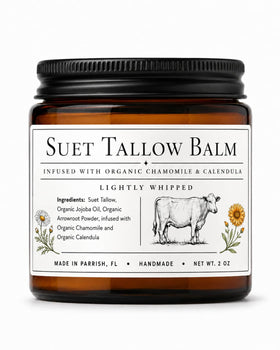Generic Unscented Night Tallow Balm 2 oz amber glass jar front view