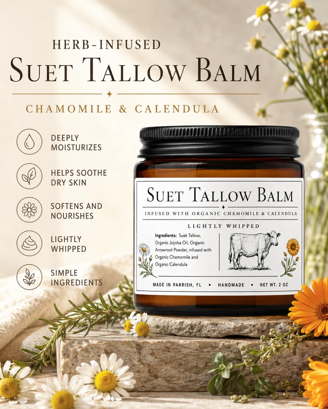 Generic Unscented Night Tallow Balm application on skin