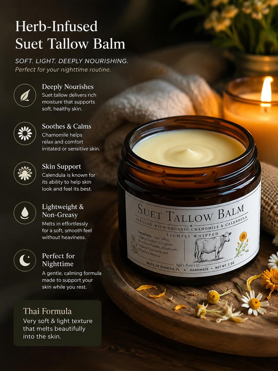 Generic Unscented Night Tallow Balm texture close-up