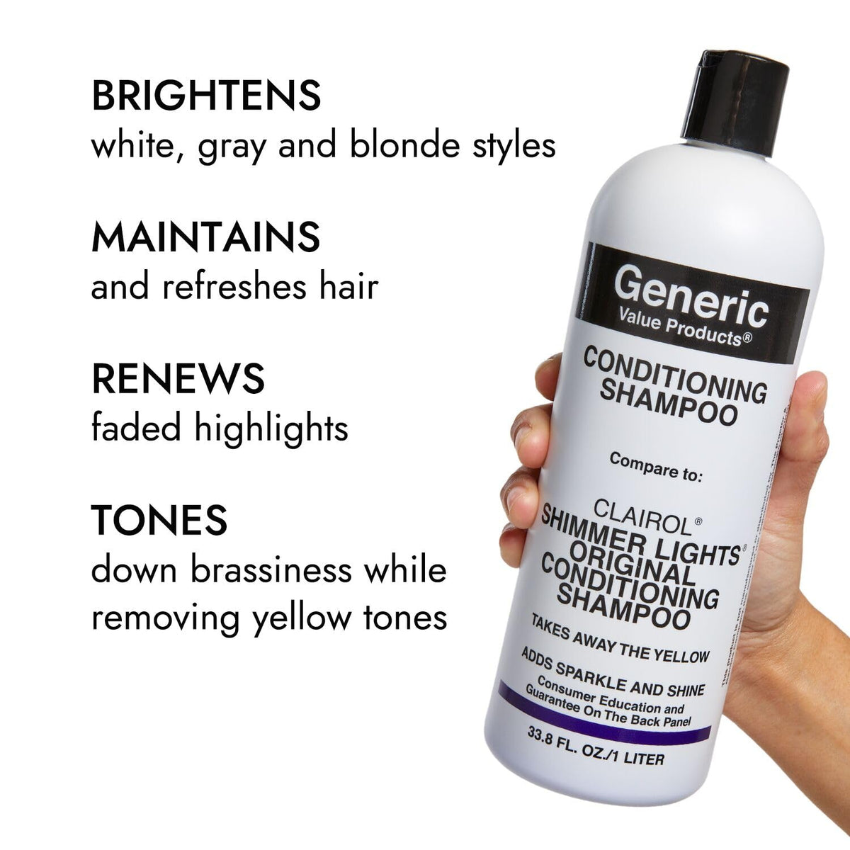 Generic Value Products Conditioning Purple Shampoo with other hair care products