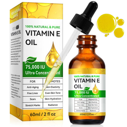 Generic Vitamin E Oil 75,000 IU front view with dropper
