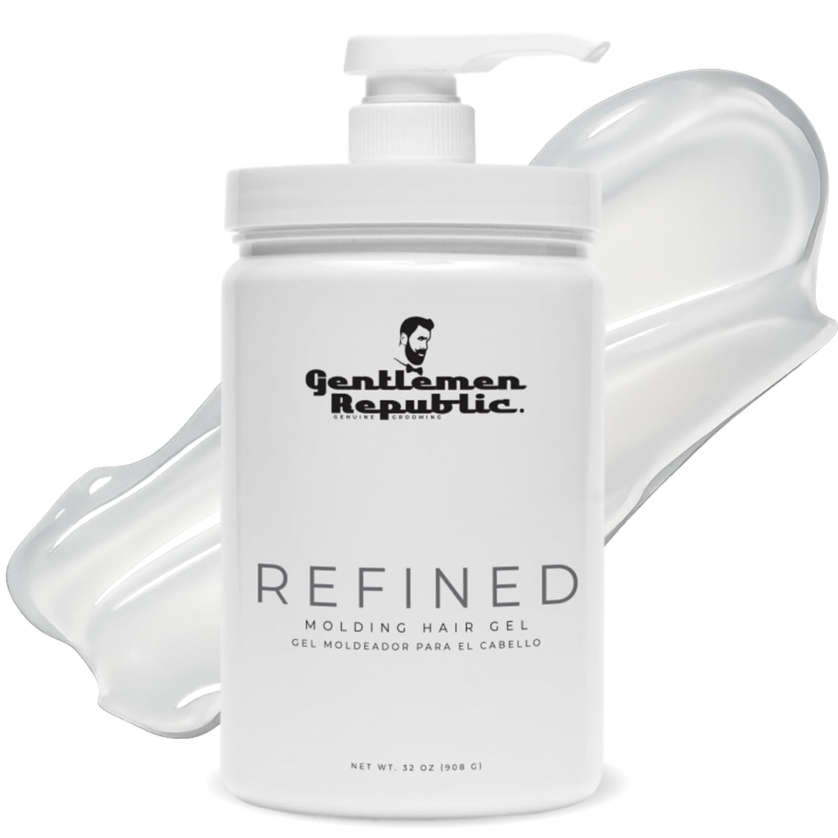 Gentlemen Republic 32oz Refined Hair Gel front view with pump
