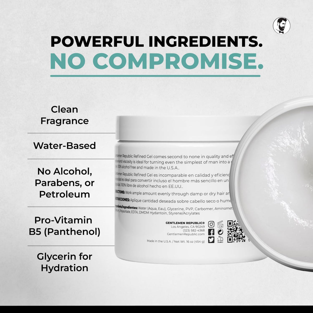 Gentlemen Republic 32oz Refined Hair Gel texture on hand