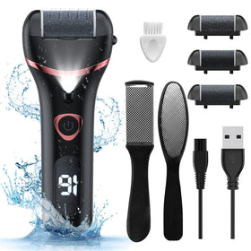 Geopu Electric Foot Callus Remover front view with three roller heads