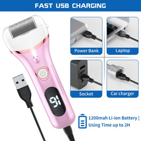 Geopu Electric Foot Callus Remover in use on feet