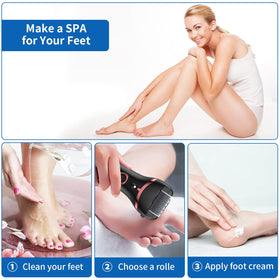Geopu Electric Foot Callus Remover in waterproof setting under running water