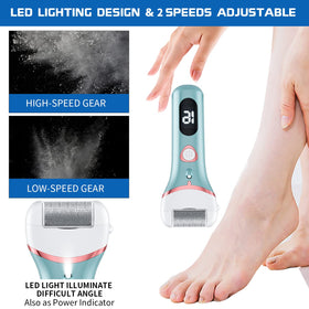 Geopu Electric Foot Callus Remover showing LCD display