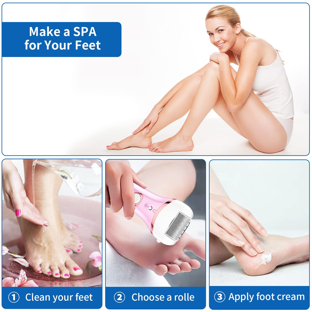 Geopu Electric Foot Callus Remover waterproof design demonstration