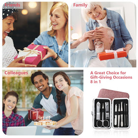 Geosar 50 Set Travel Manicure Kit in a stylish Glitter Pink finish