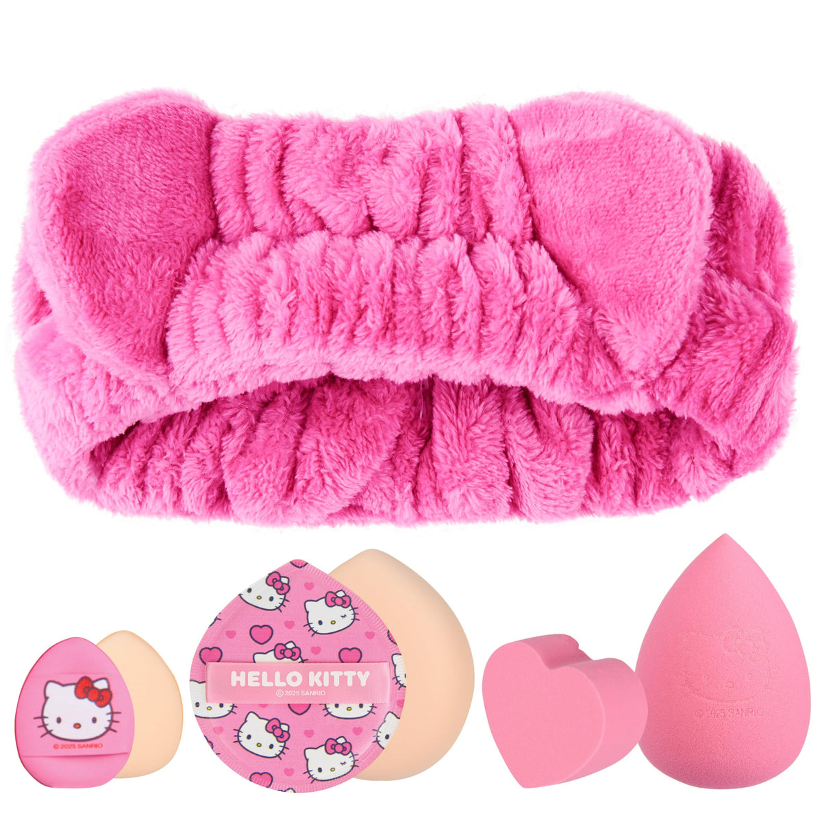 Get Trend Hello Kitty Makeup Brush Sponge Set in clear organiser box