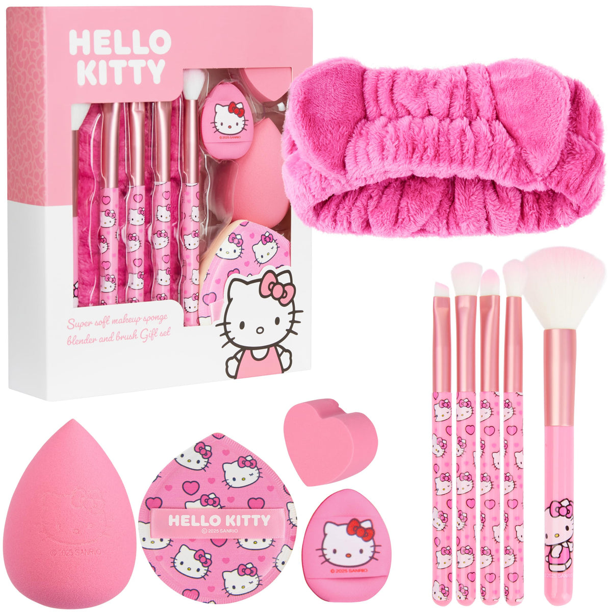 Get Trend Hello Kitty Makeup Brush Sponge Set lifestyle scene with user applying makeup