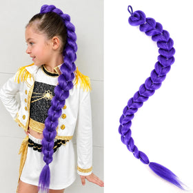 GetGal 30 inch purple braids ponytail front view