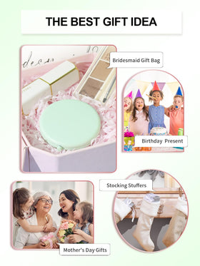 Getinbulk Compact Mirror Cyan side view showing premium metal shell
