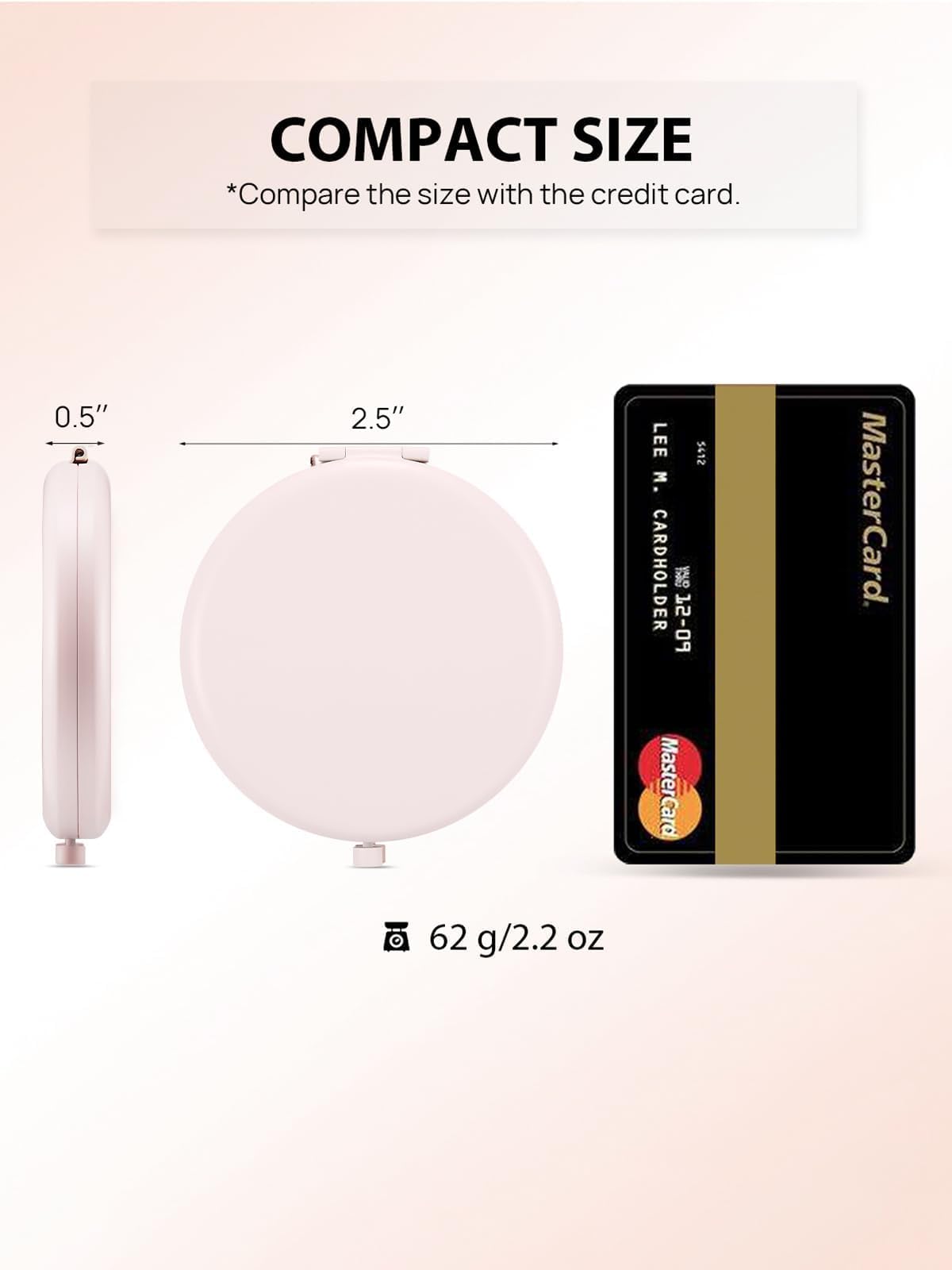 Getinbulk compact mirror in gold side view