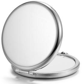 Getinbulk compact mirror set in silver colour front view