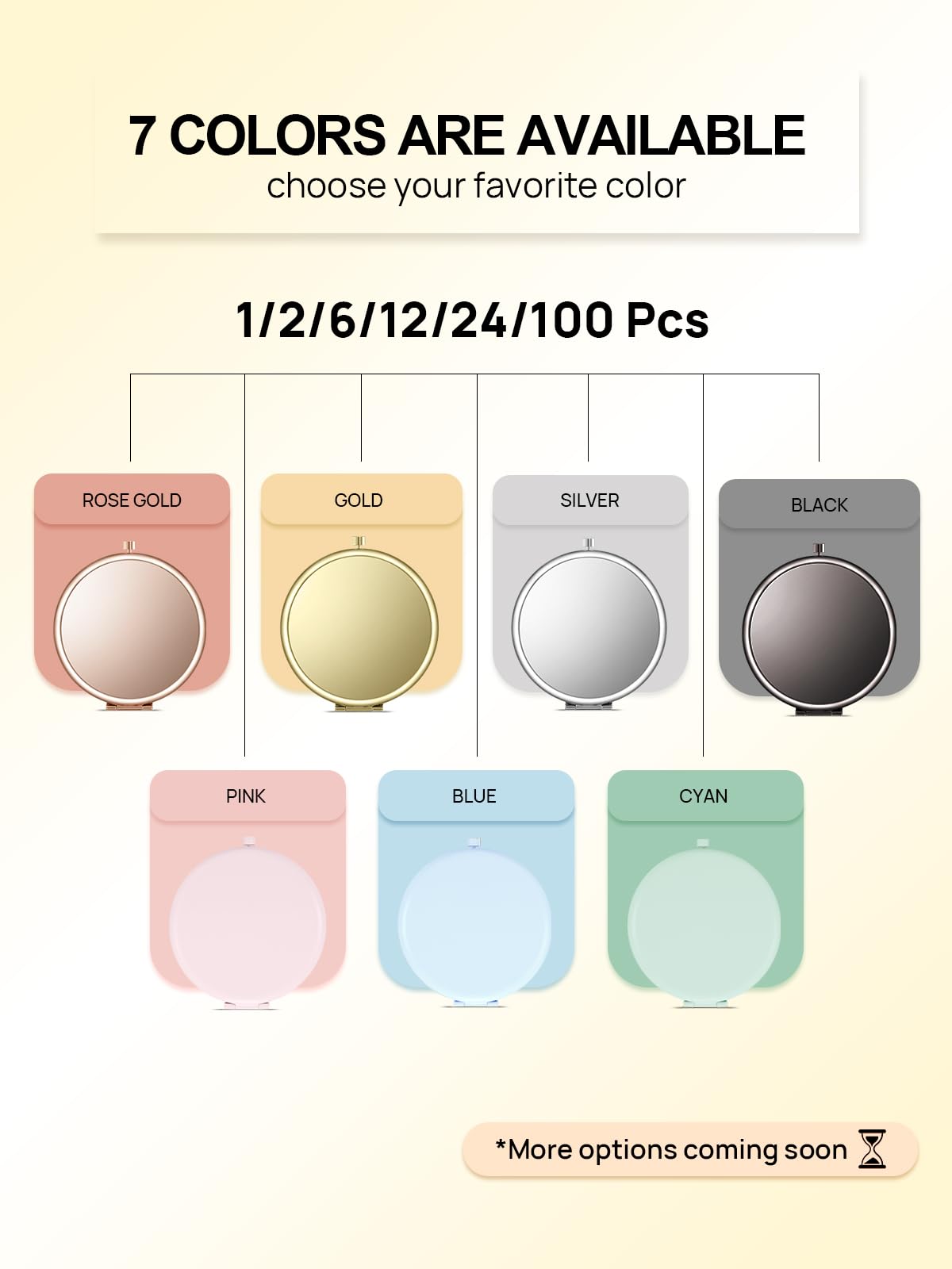 Getinbulk Compact Mirror with push-button switch