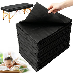 GGYKJSK 31"x71" black disposable massage table sheet front view