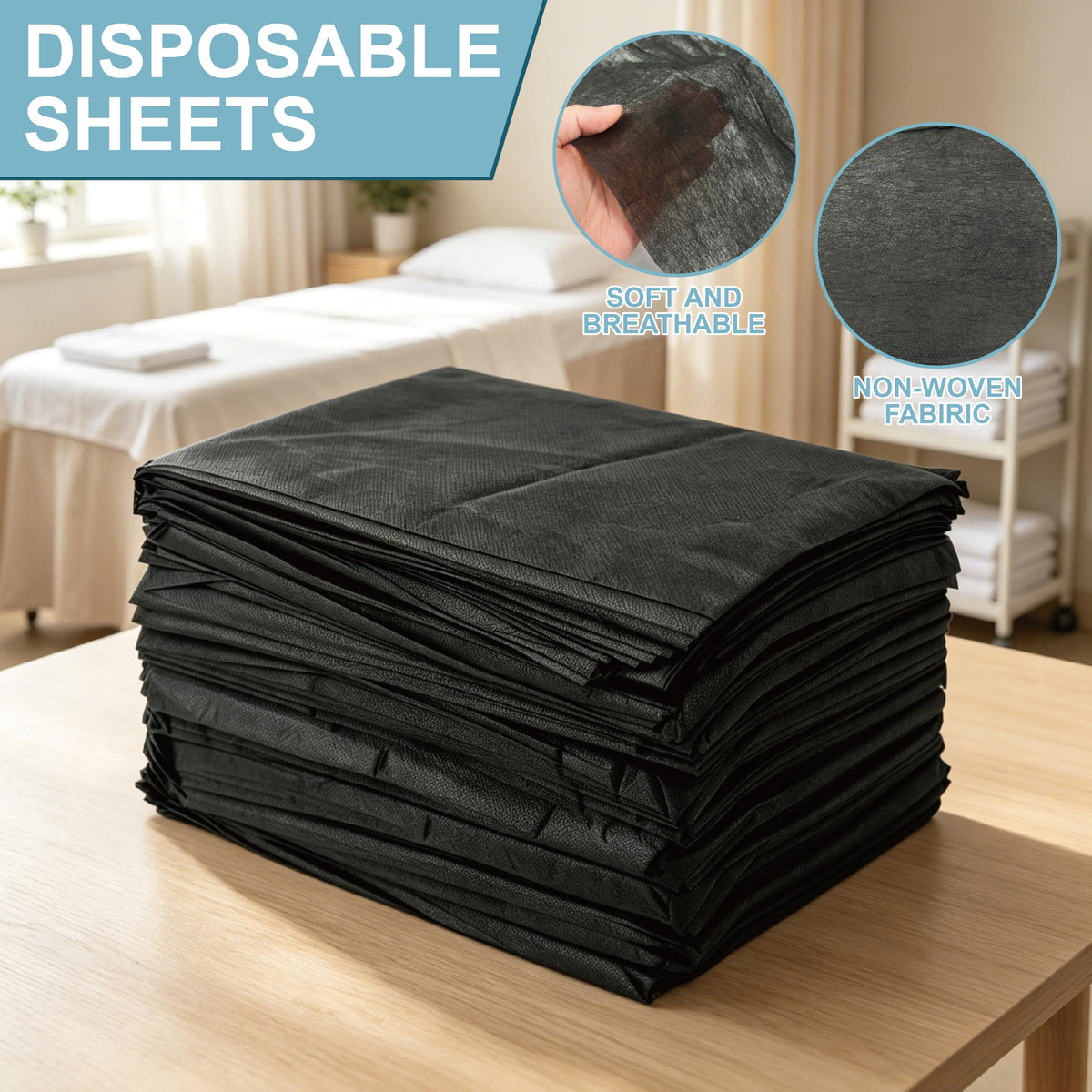 GGYKJSK disposable massage sheets stacked for easy access