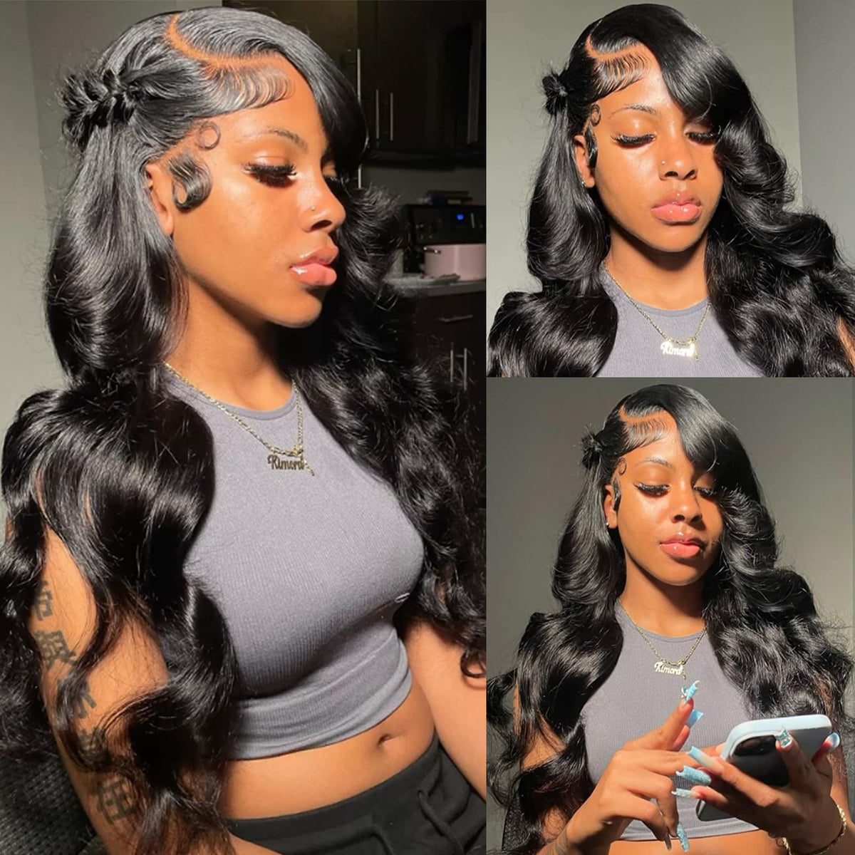 GIANNAY Body Wave Wig 26 Inch back view with voluminous waves