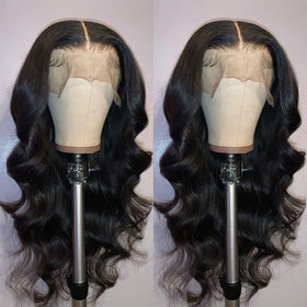 GIANNAY Body Wave Wig 26 Inch front view with natural curls