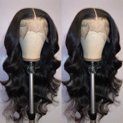 GIANNAY Body Wave Wig 26 Inch front view with natural curls