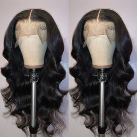 GIANNAY Body Wave Wig 26 Inch side view showcasing lace front