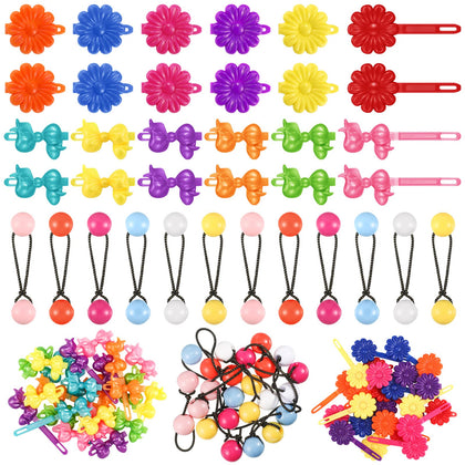 Giegxin 60 Pcs Hair Accessories Set with colourful clips and ties