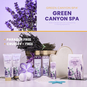 Gift note card included with the Green Canyon Spa Lavender Bath Gift Set
