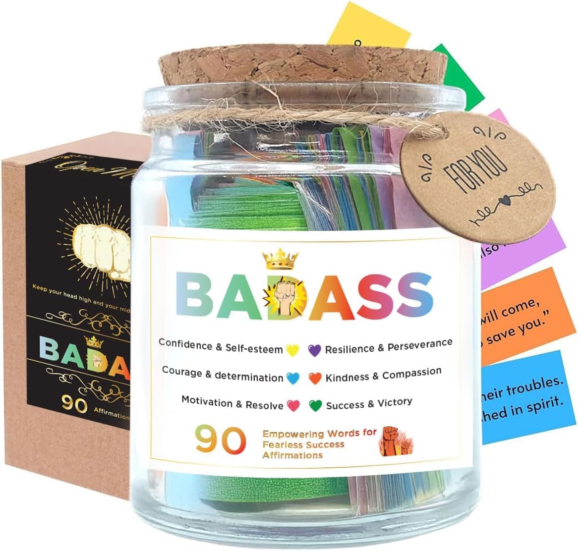 Gift presentation of Musemory Badass Affirmation Jar