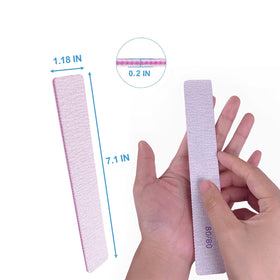 GigaGround 80/80 grit nail file on a manicure table