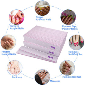 GigaGround 80/80 grit nail files with ergonomic design