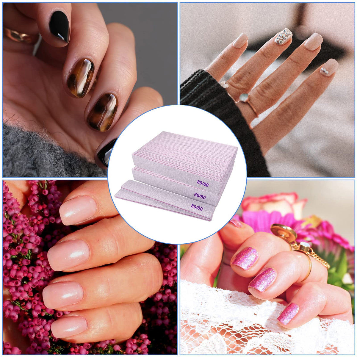 GigaGround nail file in use on acrylic nails
