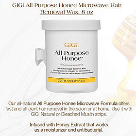 GIGI All Purpose Honee Soft Wax 8 oz with holder for microwaving