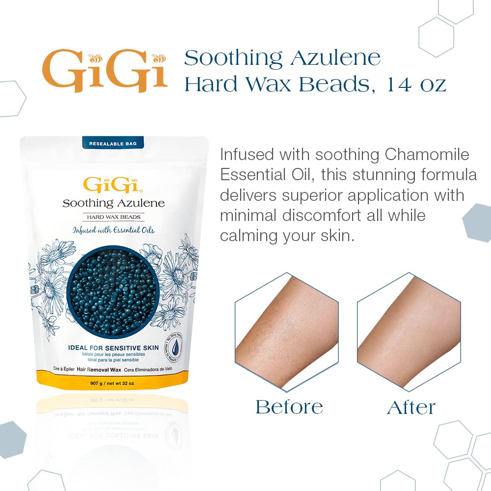 GIGI Azulene Hard Wax Beads packaging side view