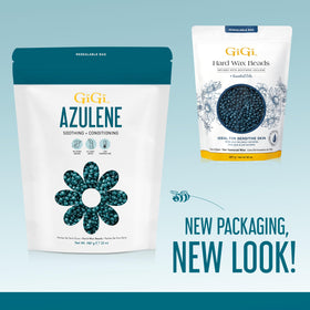 GIGI Azulene Hard Wax Beads texture on skin