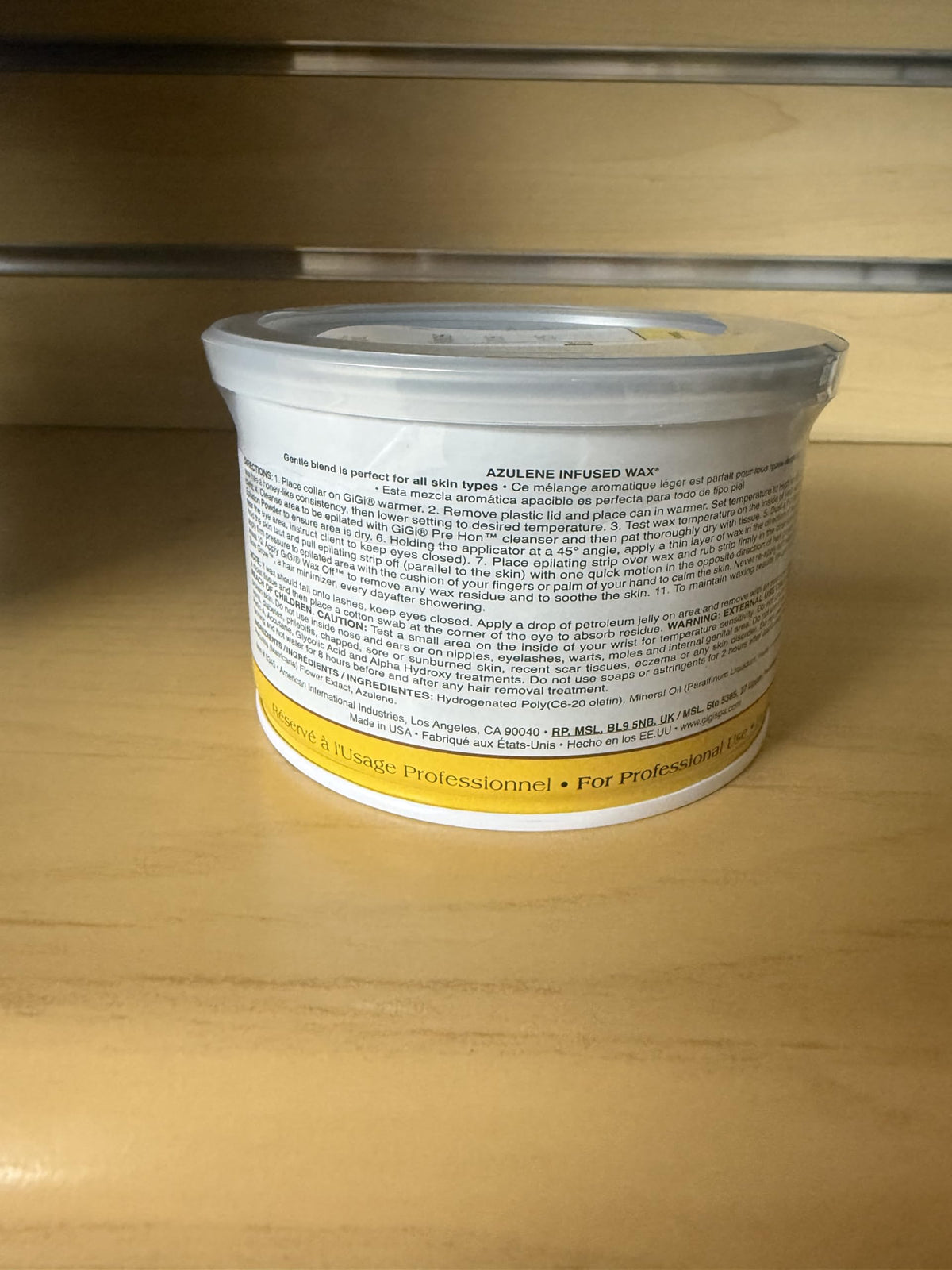 GIGI Azulene Soft Wax 13 oz back view