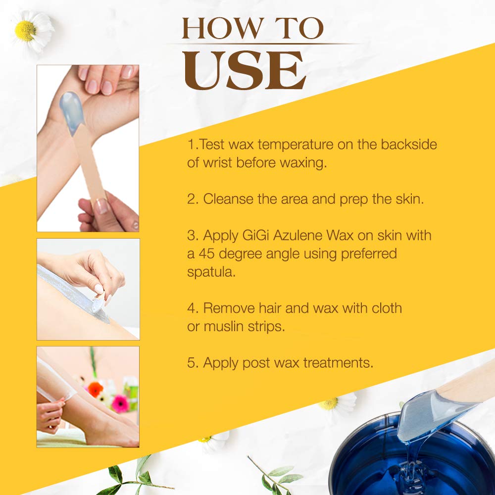 GIGI Azulene Soft Wax being applied on skin