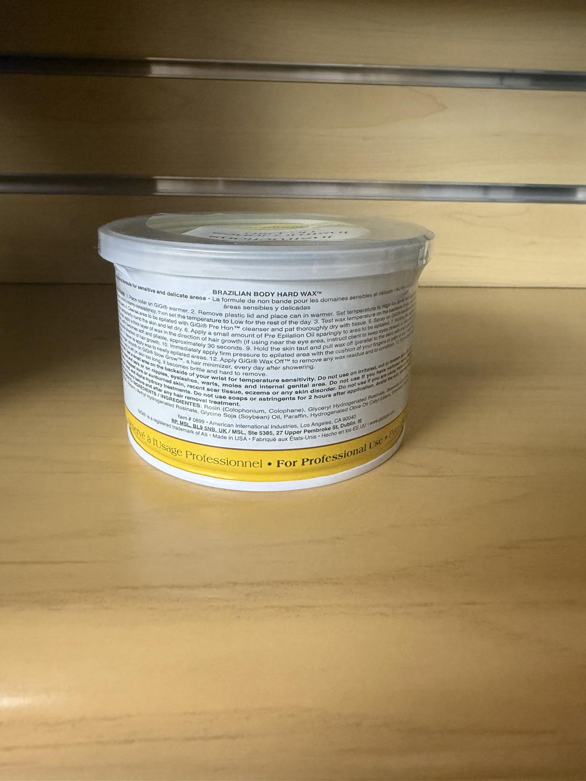 GIGI Brazilian Body Hard Wax 14 oz being applied on skin