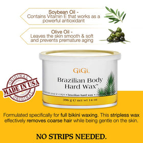 GIGI Brazilian Body Hard Wax 14 oz with application tool