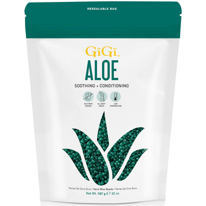 GIGI Hard Wax Beads Aloe Infused 32 oz packaging front view