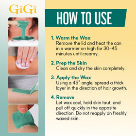 GIGI Hard Wax Beads displayed with aloe vera leaf
