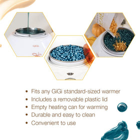 GIGI Hard Wax Beads Refill Can with melted wax inside