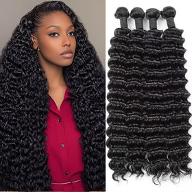 GIIPND 12A Deep Wave Bundles Human Hair front view