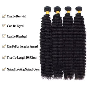 GIIPND 12A Deep Wave Bundles Human Hair styled on model
