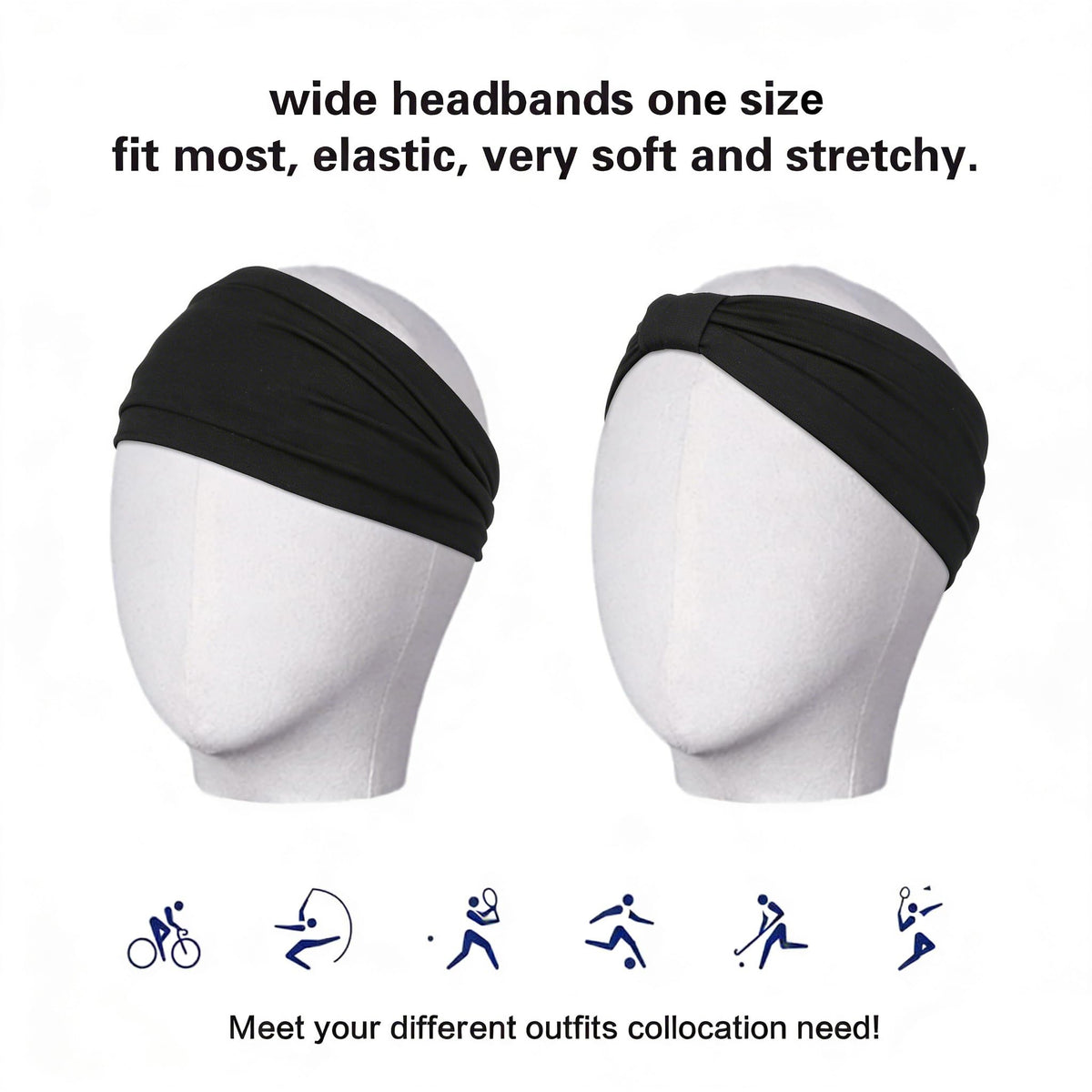 GiLi black headbands laid flat showing soft fabric